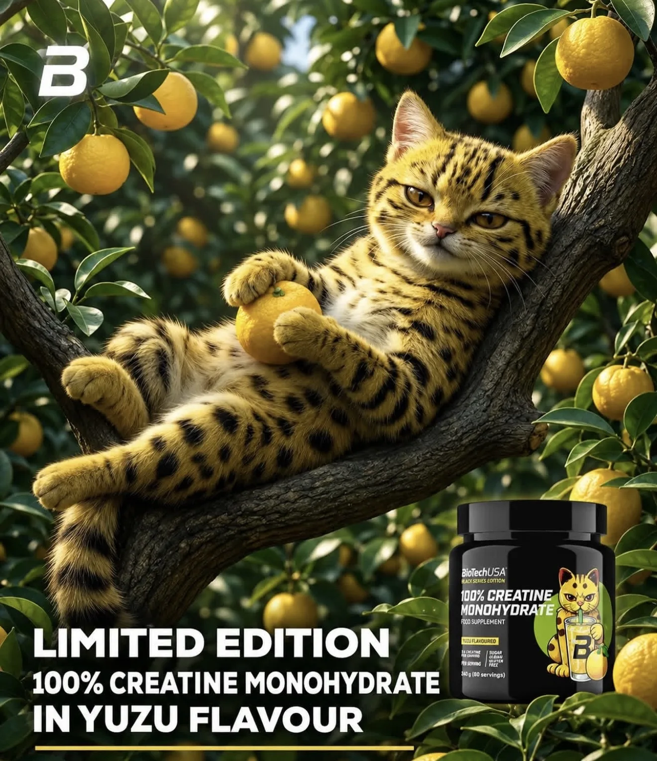 100% CREATINE MONOHYDRATE FOOD SUPPLEMENT YUZU FLAVOURED 300grams — image 2