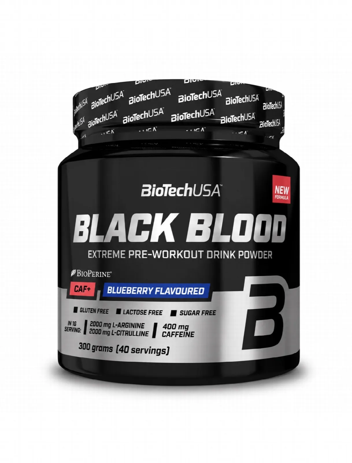 BLACK BLOOD PRE-WORKOUT DRINK POWDER BLUEBERRY FLAVOURED 300 grams