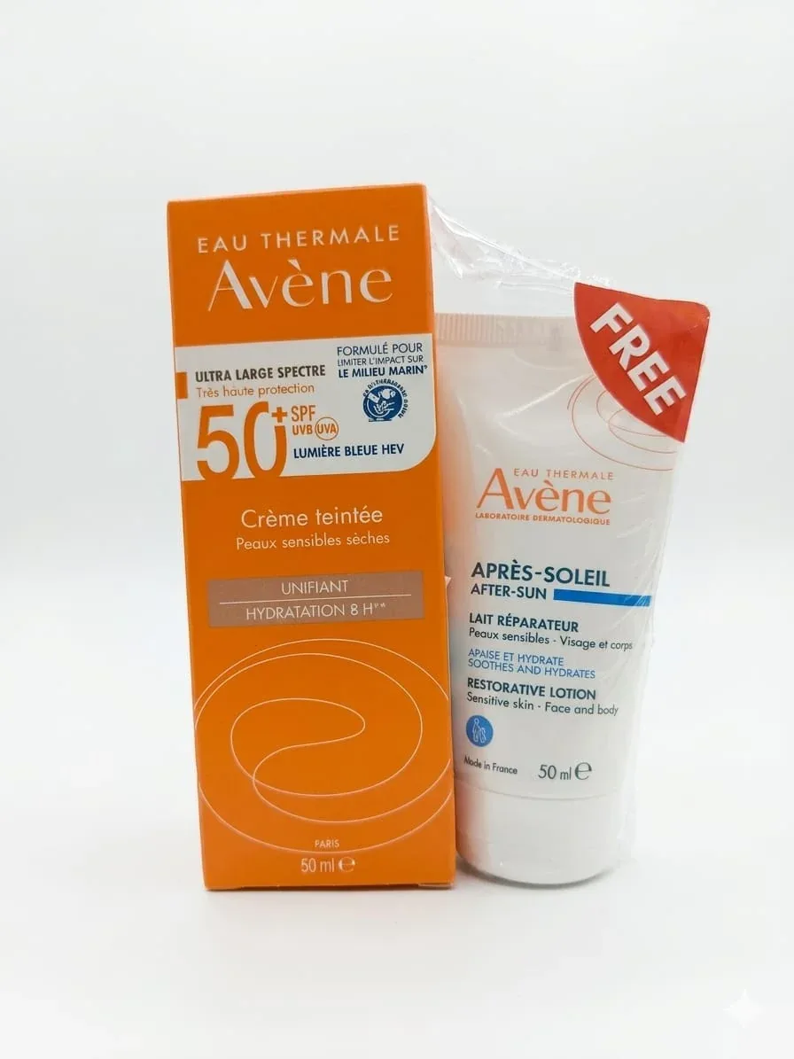 Avène Very High Protection Tinted Creme SPF 50+ Avène After Sun Repair Lotion travel size 50ml | Light Weight & Invisible Oily Skin Sunscreen and After Sun Lotion — image 5
