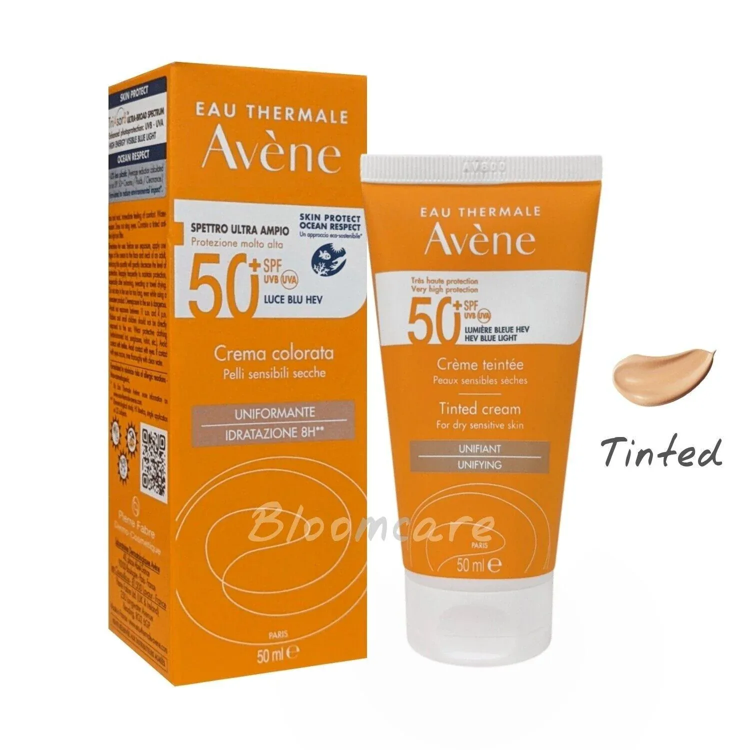 Avène Very High Protection Tinted Creme SPF 50+ Avène After Sun Repair Lotion travel size 50ml | Light Weight & Invisible Oily Skin Sunscreen and After Sun Lotion — image 7