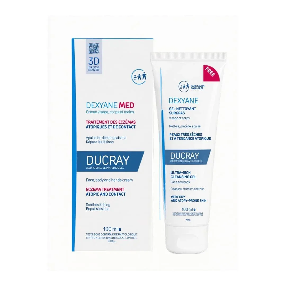 Ducray Dexyane Med Cream 100Ml + 100ML Ultra Rich Cleansing Gel