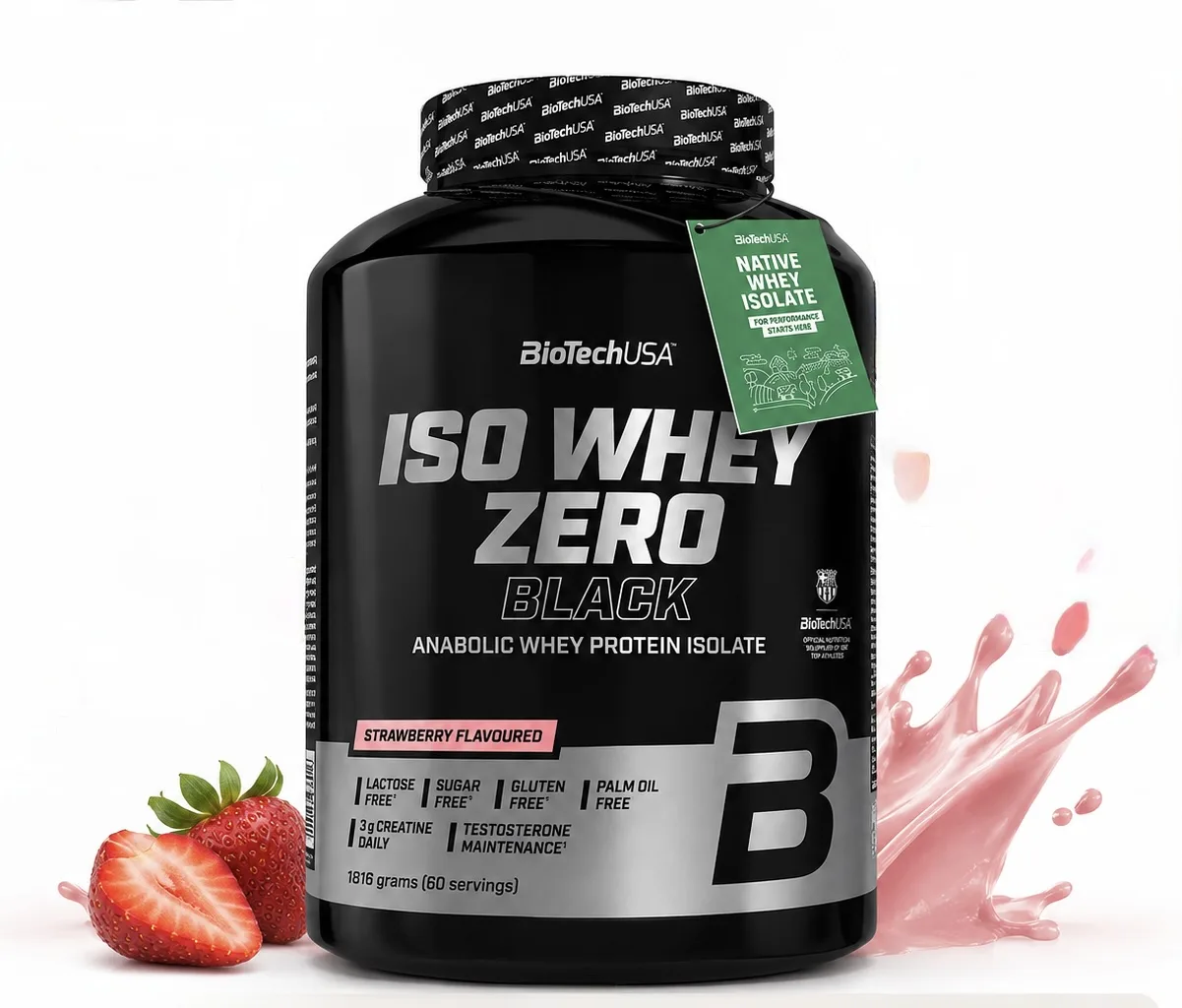 ISO WHEY ZERO BLACK STRAWBERRY FLAVOURED 1816grams