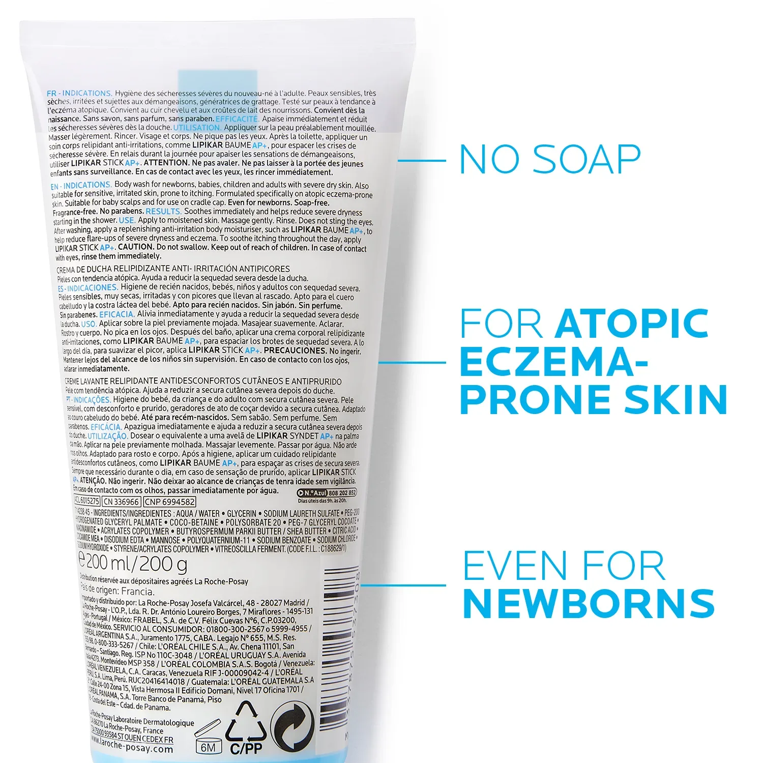 Lipikar Syndet AP+ Body Wash for Eczema Prone Skin 200ml — image 4