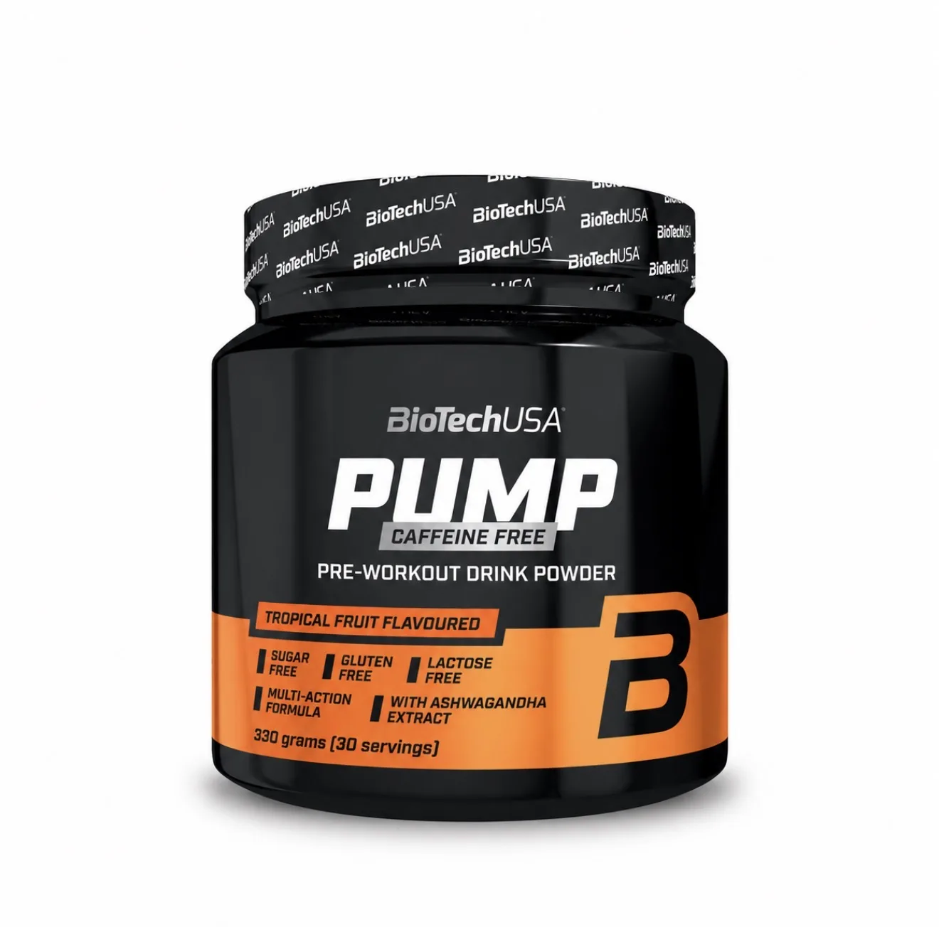 PUMP CAFFEINE FREE PRE-WORKOUT DRINK POWDER TROPICAL FRUIT FLAVOURED 330 grams